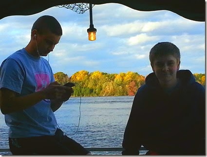 B and C on boat