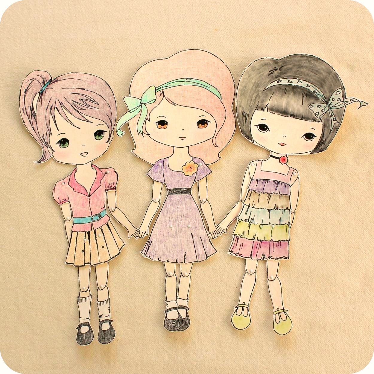 Gingermelon Dolls: Free Paper Doll Download and the Mini Moppets