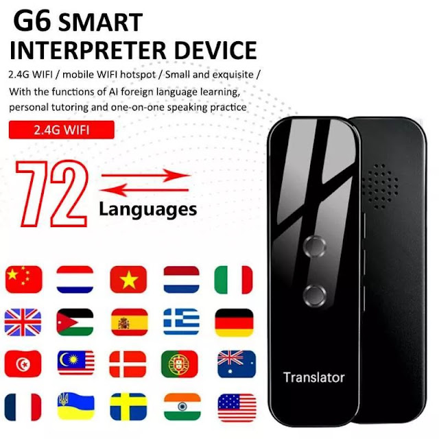 G6 Portable Smart Voice Translator Two-way Real Time 72 Multi-Language Translation for Learning Travelling Shopping Business Meeting
