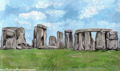 original painting, original artwork, oil painting, travel artist, stonehenge painting, stonehenge art