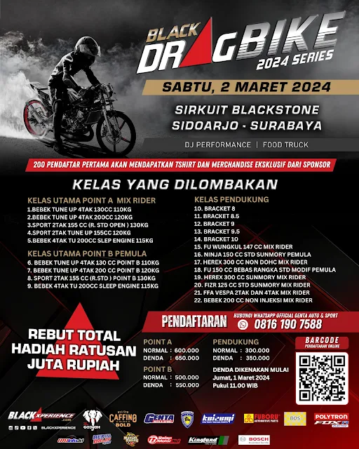 kelas yang dilombakan drag bike