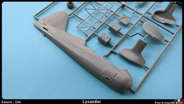 Grappe plastique de la maquettedu Lysander d'Eduard au 1/48.