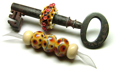 Lampwork Glass Antique Key Bead