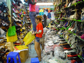 Shoe street market in Ho Chi Minh City (Saigon)