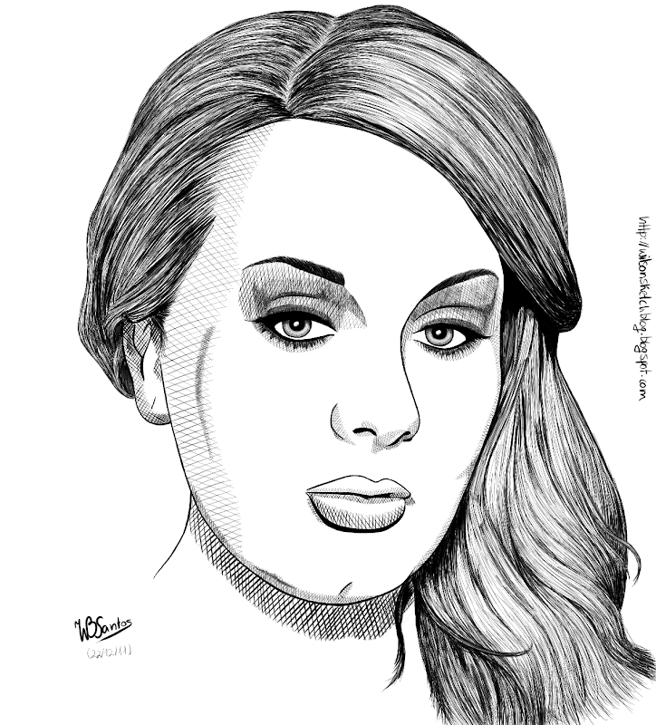 Drawing of English singer Adele.