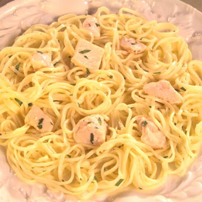 food time!: angel hair pasta with lemon and chicken