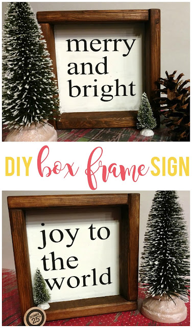 Make this box frame sign for less than $1!  Totally customizable and perfect for any home and style.