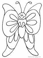 Printable Butterfly Kids Coloring Sheet