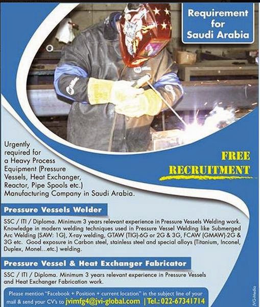 Job Requirement for Saudi Arabia - Free Recruitment