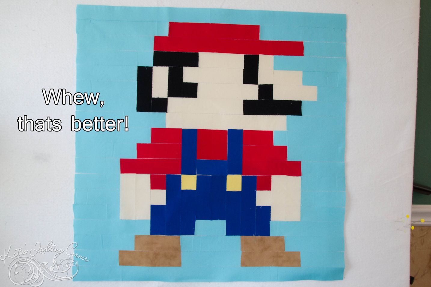Mario Pixel Quilt Block. Pattern and Tutorial
