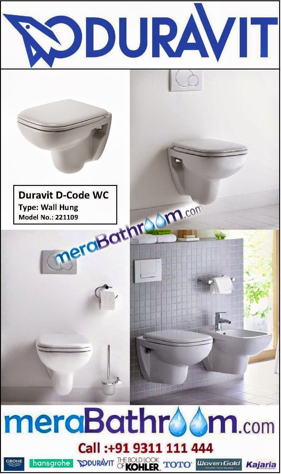  Duravit D-Code Wall Hung Toilet Seat- 221109