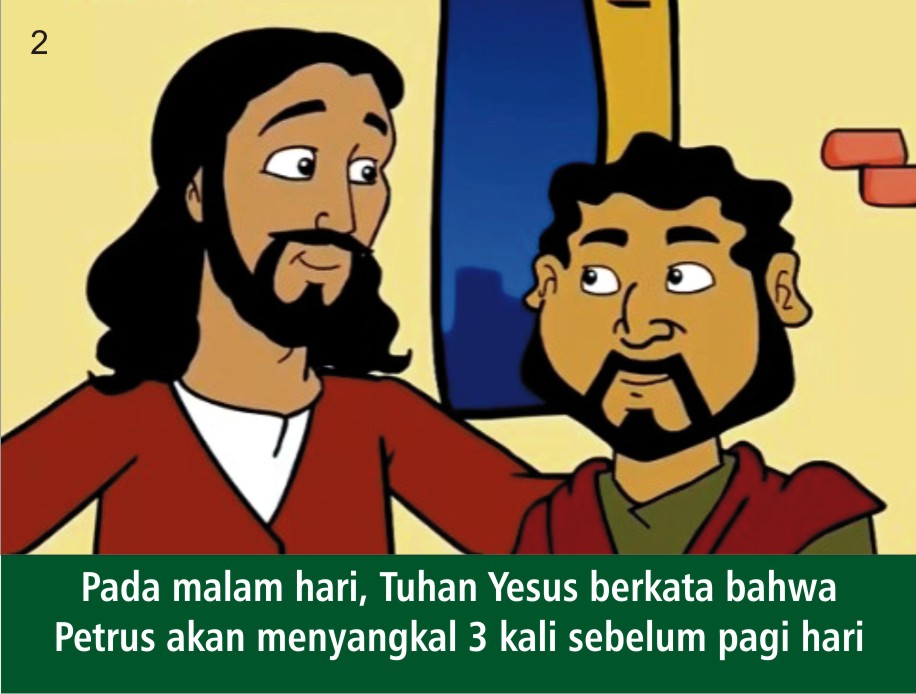 Komik Alkitab Anak: Petrus Menyangkal Tuhan Yesus