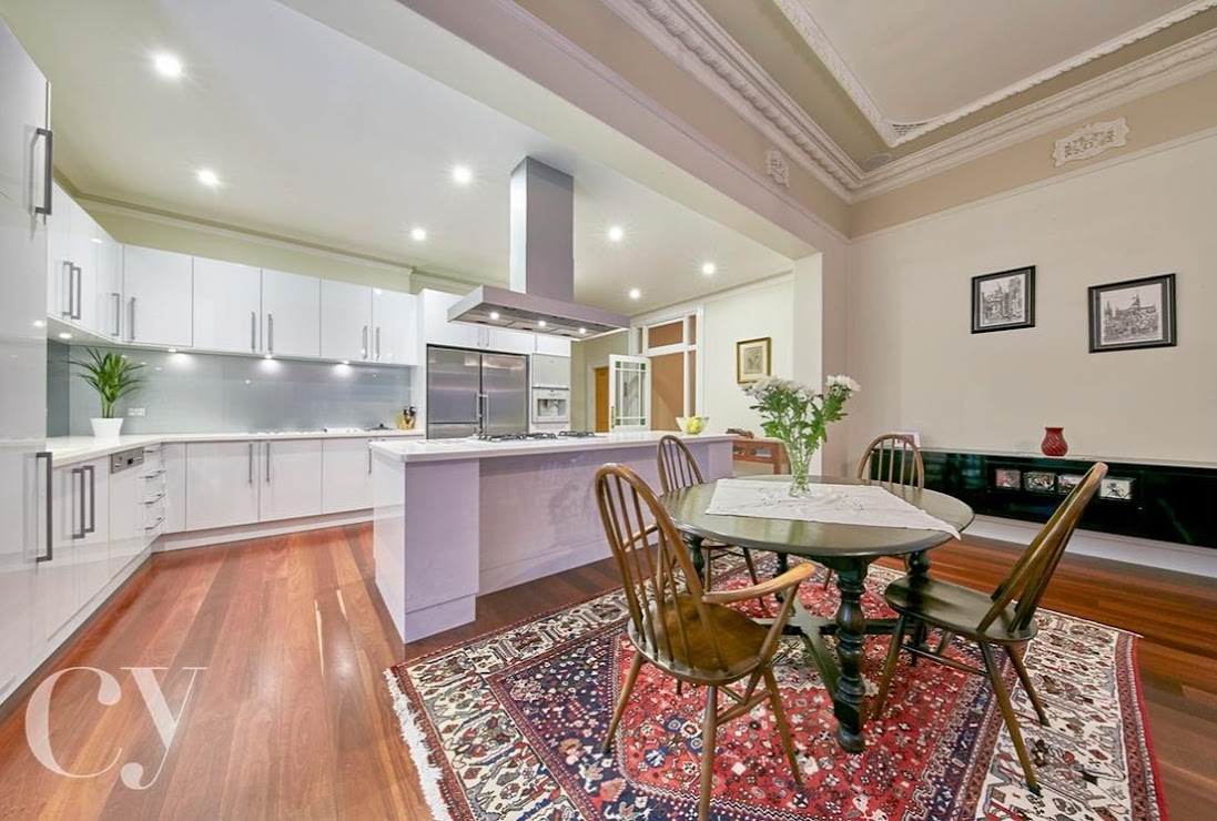 The large open plan kitchen/meals/ family room