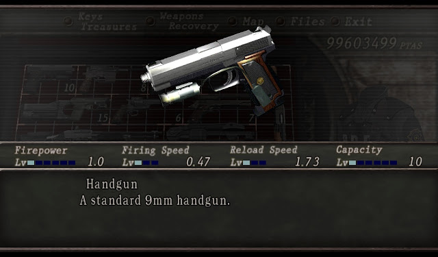 handgun (sebelum di upgrade)