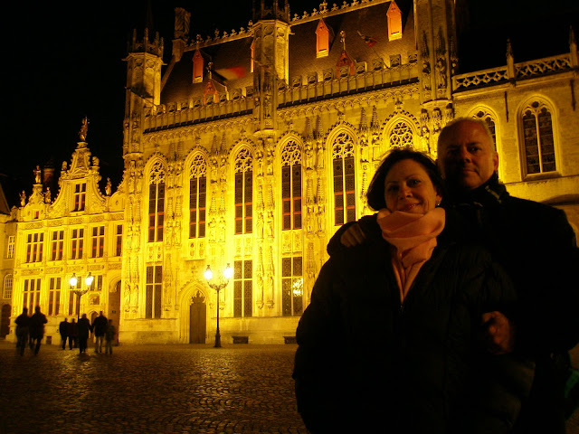 A beleza da noite em Bruges Bélgica