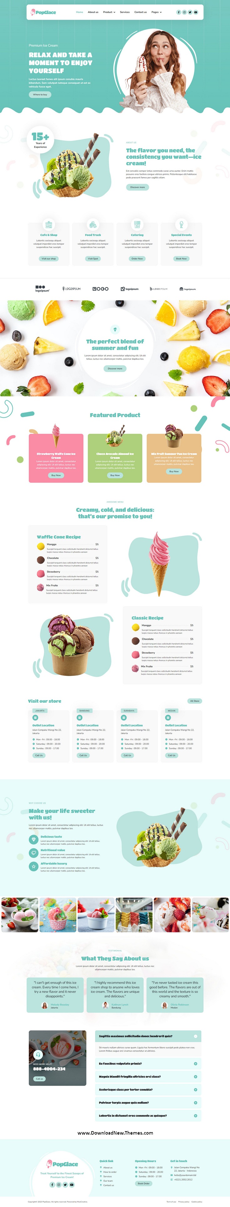 PopGlace - Ice Cream Shop Elementor Template Kit Review