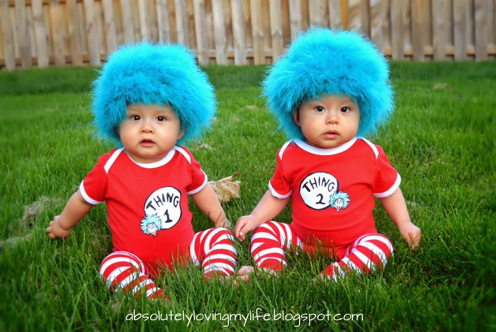 Loving Life DIY Thing  1  and Thing  2  Baby Costumes 