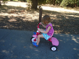 Audrey on the tricycle