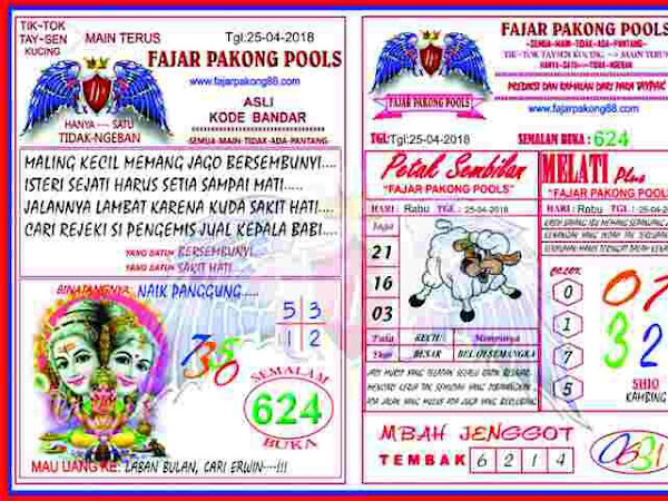 Kode Syair Fajar Pakong Pools 26 April 2018