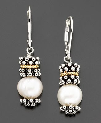 Gold & Sterling Silver Cultured Freshwater Pearl Earrings
