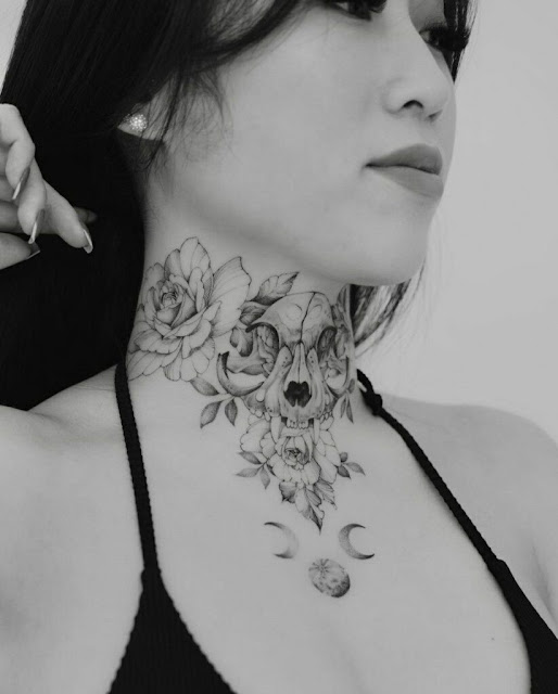 Tatuagens no pescoço - 40 ideias femininas