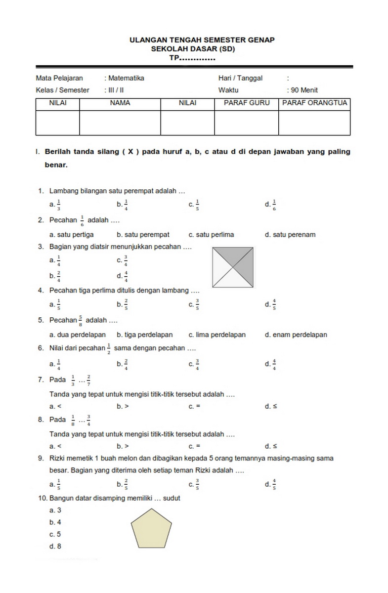 KOMIK & KOMPUTER INFORMASI: Contoh Soal Matematika UTS ...