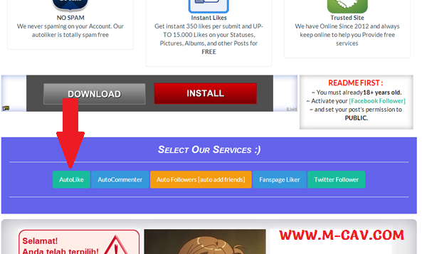 Cara Auto Like Status Facebook (Agar Di like banyak orang)