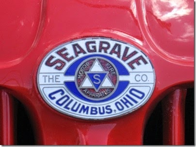 IMG_8039 Emblem on 1944 Seagrave 85-Foot Aerial Ladder Truck at Antique Powerland in Brooks, Oregon on August 4, 2007