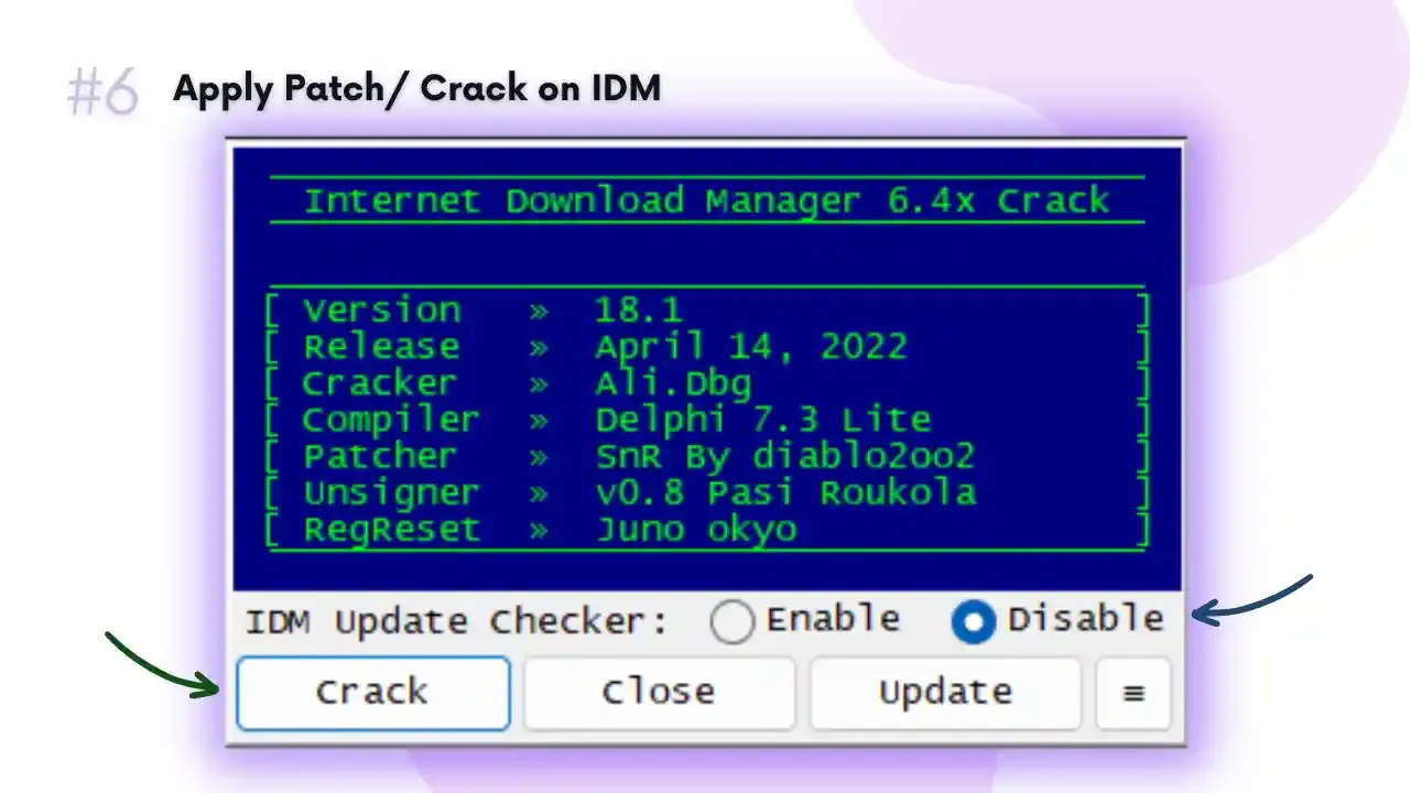 Step 6: Apply Crack or Patch on IDM