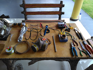 Solder pot and required tools 