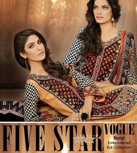 Five Star Vogue Digital Embroidered Eid Collection 2014