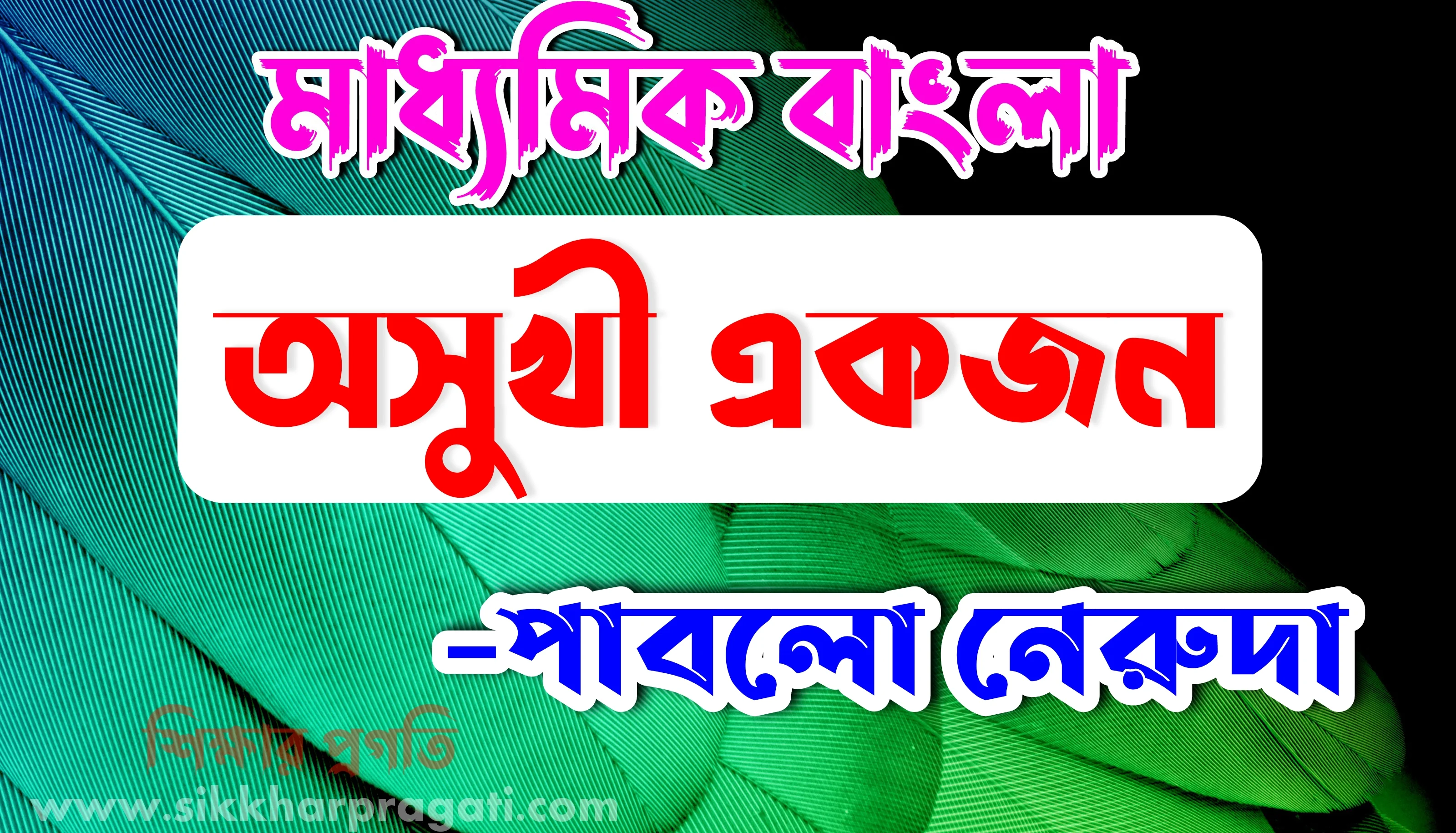 মাধ্যমিকের বাংলা পাবলো নেরুদার অসুখী একজন প্রশ্ন ও উত্তর - Asukhi Ekjon by Pablo Neruda Questions and Answers
