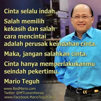 KATA-KATA BIJAK TENTANG CINTA "MARIO TEGUH"  JDSK