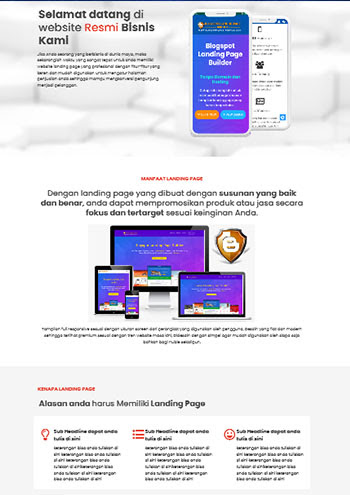 landing page blogspot