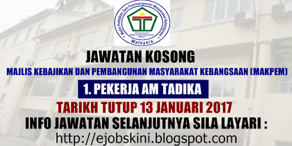 Jawatan Kosong Terkini di MAKPEM - 13 Januari 2017