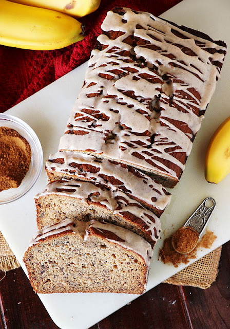 Top View of Sliced Loaf of Chai Spice Banana Bread Image