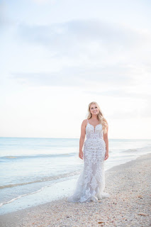 bridal photo on the beach on Sanibel Island