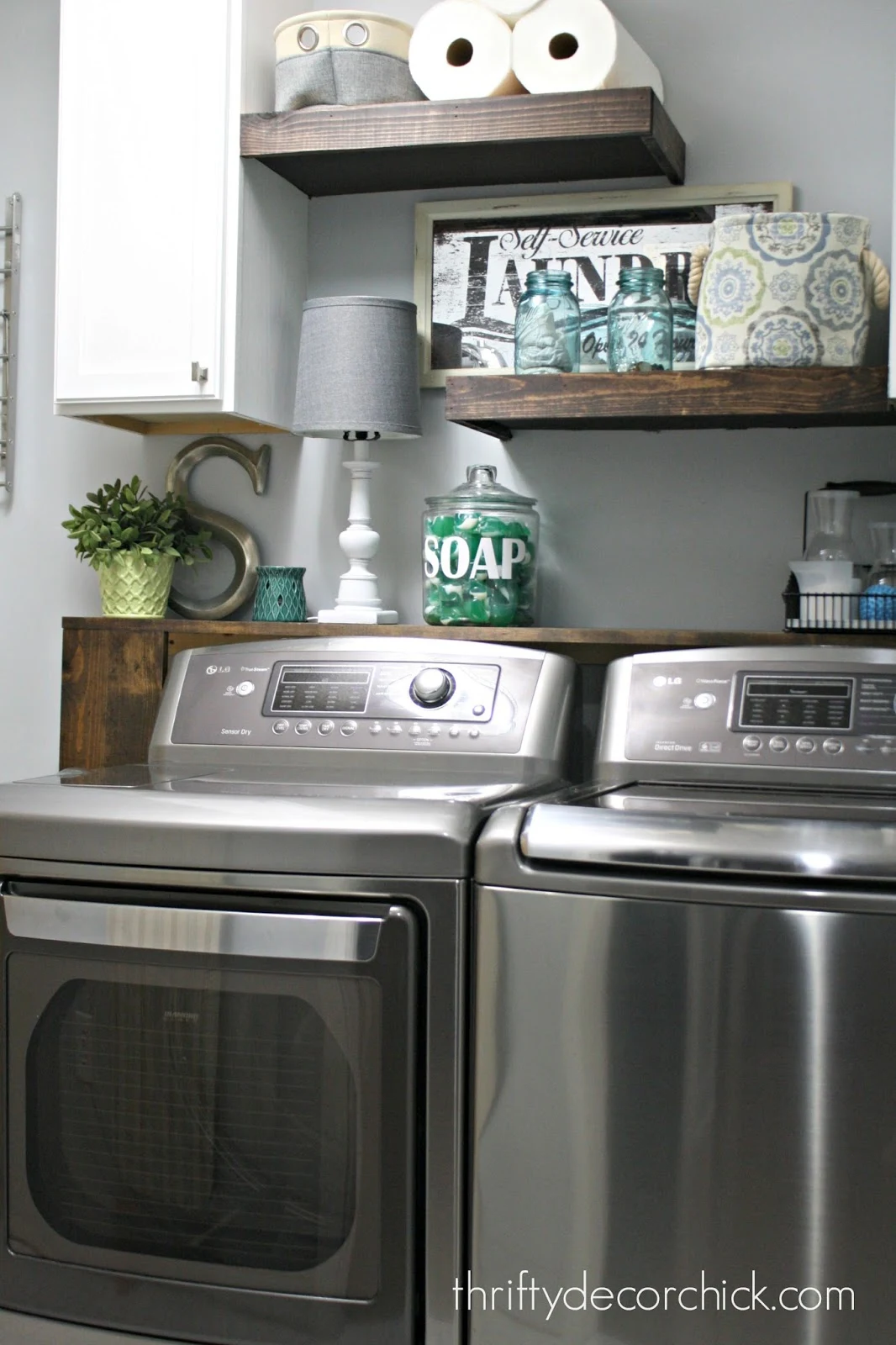 DIY shelf over washer dryer