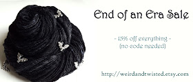 sale banner: everything 15%off at http://weirdandtwisted.etsy.com