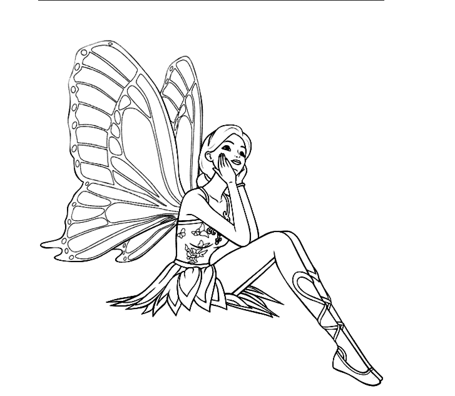 Barbie Fairy For Kid Coloring Drawing Free wallpaper