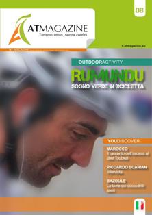 AT Active Tourism Magazine (Versione italiana) 8 - Giugno 2013 | TRUE PDF | Mensile | Cultura | Sport | Viaggi
AT Active Tourism Magazine è una rivista a cadenza mensile che si occupa di Turismo Attivo nei diversi domini d’interesse: Ambiente e Paesaggistica Cultura e Archeologia Enogastronomia Sport outdoor (Trekking, Canyoing, Climbing, Speleologia ambientale e urbana, Equitazione, Golf, Mountain bike) Informazione socio-ambientale ed eventi d’interesse turistico culturale/ambientale AT Active Tourism Magazine si rivolge ad un pubblico di viaggiatori che prediligono una fruizione del territorio che non sia pura osservazione, ma implica un impegno attivo del visitatore. Il turista attivo che gli inglesi chiamano “experience seeker”, è un viaggiatore curioso e consapevole che ama interagire e conoscere, e che richiede dal proprio viaggio un arricchimento di spirito e di cultura.