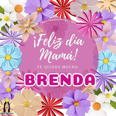 Cartel Feliz día Mamá con nombre Brenda