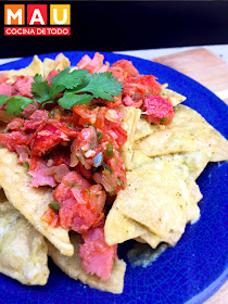 chilaquiles verdes cuaresma machaca de marlin atun ahumado pescado receta facil