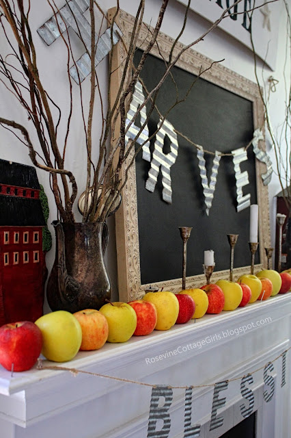 Minimalist Farmhouse Apple Mantel