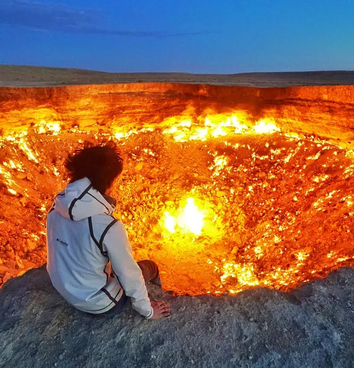 The Turkmenistan Darvaza Gas Crater (Gates of Hell)