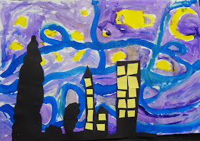 Talking Walls art with kids: Starry Night for 2nd grade