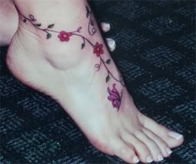 tattoos on foot for girls. Flower Tattoo Design on Feet