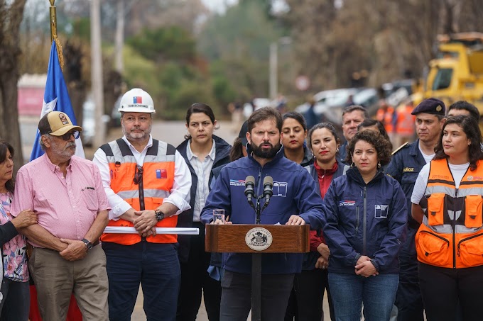 Presidente Gabriel Boric anuncia soluciones transitorias a familias damnificadas por los incendios en la Región de Valparaíso