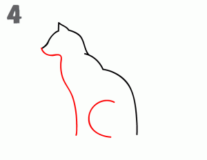 طريقة رسم قطة