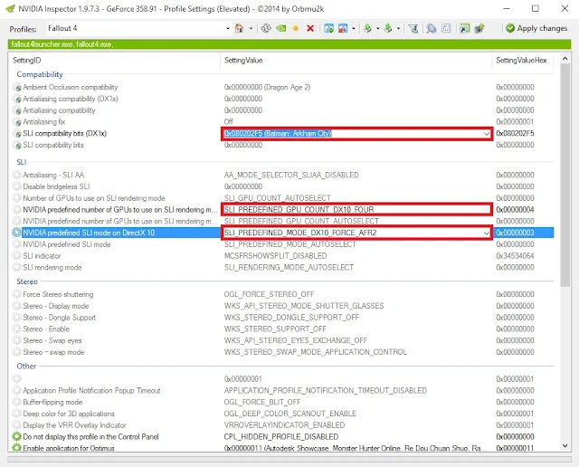 Nvidia settings